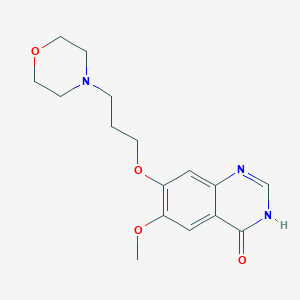 molecular formula C16H21N3O4 B8540474 6-Methoxy-7-(3-morpholinopropoxy)-3,4-dihydroquinazolin-4-one 