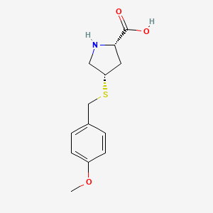 molecular formula C13H17NO3S B8540482 (4S)-4-{[(4-Methoxyphenyl)methyl]sulfanyl}-L-proline CAS No. 23912-28-9