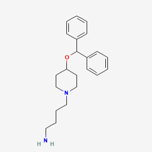 molecular formula C22H30N2O B8540490 1-Piperidinebutanamine, 4-(diphenylmethoxy)- CAS No. 101620-78-4