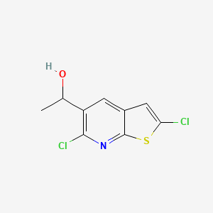 molecular formula C9H7Cl2NOS B8540515 1-(2,6-Dichlorothieno[2,3-b]pyridin-5-yl)ethanol 
