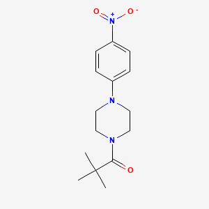molecular formula C15H21N3O3 B8540525 2,2-Dimethyl-1-[4-(4-nitro-phenyl)-piperazin-1-yl]-propan-1-one 