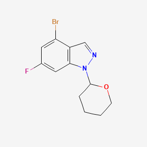 molecular formula C12H12BrFN2O B8540541 4-Bromo-6-fluoro-1-tetrahydropyran-2-yl-indazole 