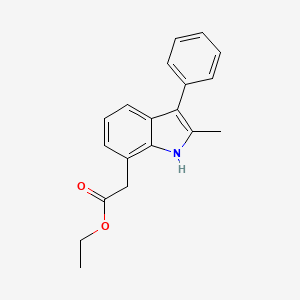 molecular formula C19H19NO2 B8540565 ethyl (2-methyl-3-phenyl-1H-indol-7-yl)acetate CAS No. 51135-34-3