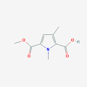 molecular formula C9H11NO4 B8540593 Methyl 5-carboxy-1,4-dimethylpyrrole-2-carboxylate 