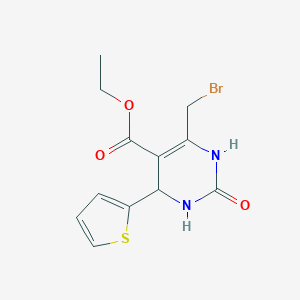 molecular formula C12H13BrN2O3S B085407 Ethyl 6-(bromomethyl)-2-oxo-4-thien-2-yl-1,2,3,4-tetrahydropyrimidine-5-carboxylate CAS No. 15139-62-5
