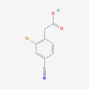 molecular formula C9H6BrNO2 B8540756 2-Bromo-4-cyanophenylacetic acid 