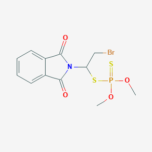 molecular formula C12H13BrNO4PS2 B085408 2-(2-Bromo-1-dimethoxyphosphinothioylsulfanylethyl)isoindole-1,3-dione CAS No. 10312-19-3