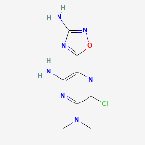 molecular formula C8H10ClN7O B8540846 3-Amino-5-(3-amino-5-dimethylamino-6-chloropyrazin-2-yl)-1,2,4-oxadiazole 
