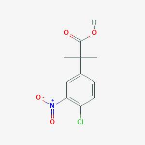 molecular formula C10H10ClNO4 B8540848 2-(4-Chloro-3-nitrophenyl)-2-methylpropanoic acid 