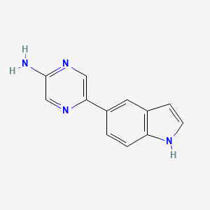 molecular formula C12H10N4 B8540913 5-(1H-indol-5-yl)-pyrazin-2-ylamine 