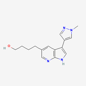 molecular formula C15H18N4O B8540928 4-(3-(1-methyl-1H-pyrazol-4-yl)-1H-pyrrolo[2,3-b]pyridin-5-yl)butan-1-ol CAS No. 923583-18-0