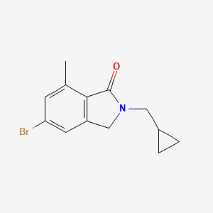 molecular formula C13H14BrNO B8540972 5-Bromo-2-cyclopropylmethyl-7-methyl-2,3-dihydro-isoindol-1-one 