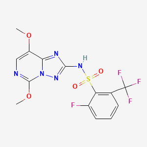 2-Fluoro-6-trifluoromethyl-N-(5,8-dimethoxy-1,2,4triazolo[1,5-c]pyrimidin-2-yl)benzenesulfonamide