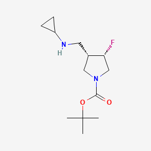 molecular formula C13H23FN2O2 B8541028 tert-Butyl (3S,4S)-3-((cyclopropylamino)methyl)-4-fluoropyrrolidine-1-carboxylate 