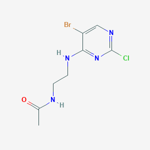 molecular formula C8H10BrClN4O B8541274 N-[2-(5-Bromo-2-chloropyrimidin-4-ylamino)ethyl]acetamide 