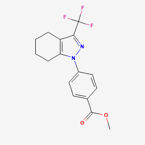 molecular formula C16H15F3N2O2 B8541281 Methyl 4-[3-(trifluoromethyl)-4,5,6,7-tetrahydro-1H-indazol-1-yl]benzoate 