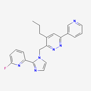 molecular formula C21H19FN6 B8541356 Pyridazine,3-[[2-(6-fluoro-2-pyridinyl)-1h-imidazol-1-yl]methyl]-4-propyl-6-(3-pyridinyl)- 