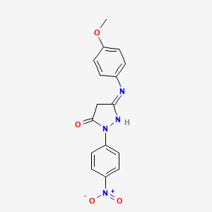 3h-Pyrazol-3-one,2,4-dihydro-5-[(4-methoxyphenyl)amino]-2-(4-nitrophenyl)-