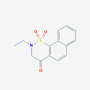 molecular formula C14H13NO3S B8541423 2-Ethyl-2,3-dihydro-1lambda~6~-naphtho[2,1-e][1,2]thiazine-1,1,4-trione CAS No. 61764-53-2
