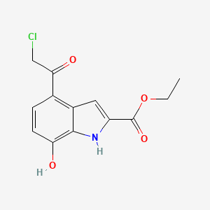 molecular formula C13H12ClNO4 B8541469 Ethyl 4-(chloroacetyl)-7-hydroxy-1H-indole-2-carboxylate CAS No. 84639-54-3