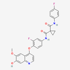 molecular formula C27H21F2N3O5 B8541474 N-(3-Fluoro-4-((7-hydroxy-6-methoxyquinolin-4-yl)oxy)phenyl)-N-(4-fluorophenyl)cyclopropane-1,1-dicarboxamide 