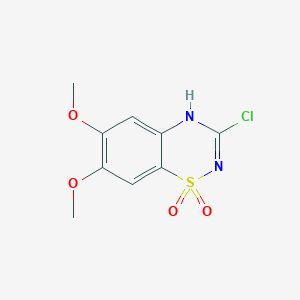 molecular formula C9H9ClN2O4S B8541480 3-Chloro-6,7-dimethoxy-2H-benzo[1,2,4]thiadiazine 1,1-dioxide 