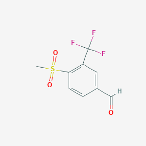 molecular formula C9H7F3O3S B8541486 4-Methanesulfonyl-3-trifluoromethyl-benzaldehyde 