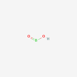 molecular formula BHO2 B085417 Boric acid (HBO2) CAS No. 13460-50-9