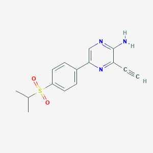 molecular formula C15H15N3O2S B8541990 2-Amino-3-ethynyl-5-[4-(isopropylsulfonyl)phenyl]pyrazine 