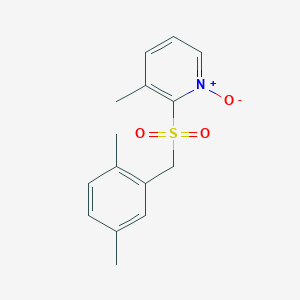 molecular formula C15H17NO3S B8542236 Pyridine, 2-[[(2,5-dimethylphenyl)methyl]sulfonyl]-3-methyl-, 1-oxide CAS No. 81167-56-8