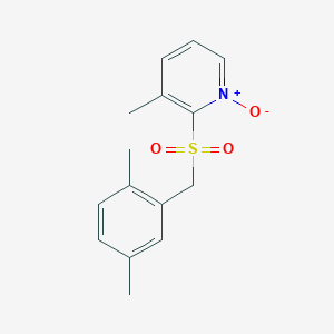 Pyridine, 2-[[(2,5-dimethylphenyl)methyl]sulfonyl]-3-methyl-, 1-oxide