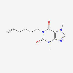 molecular formula C13H18N4O2 B8542501 1-(Hex-5-en-1-yl)-3,7-dimethyl-3,7-dihydro-1H-purine-2,6-dione CAS No. 58999-18-1