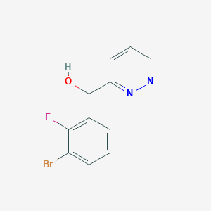 molecular formula C11H8BrFN2O B8542525 (3-Bromo-2-fluorophenyl)(pyridazin-3-yl)methanol 