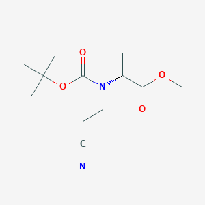 molecular formula C12H20N2O4 B8542561 methyl N-(tert-butoxycarbonyl)-N-(2-cyanoethyl)-D-alaninate 
