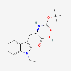 molecular formula C18H24N2O4 B8542825 L-Tryptophan, N-[(1,1-dimethylethoxy)carbonyl]-1-ethyl- 