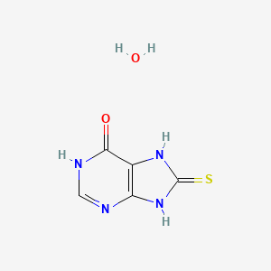 molecular formula C5H6N4O2S B8543020 6-Hydroxy-8-mercaptopurine monohydrate 