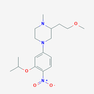 molecular formula C17H27N3O4 B8543038 2-(2-Methoxyethyl)-1-methyl-4-[4-nitro-3-(propan-2-yloxy)phenyl]piperazine 