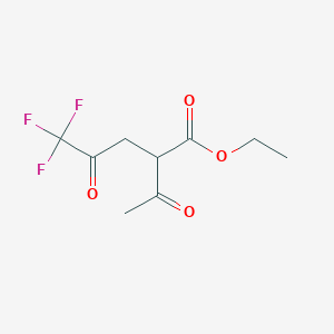 molecular formula C9H11F3O4 B8543046 Ethyl 2-acetyl-5,5,5-trifluoro-4-oxopentanoate 