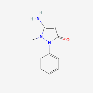 molecular formula C10H11N3O B8543081 3-Amino-2-methyl-1-phenyl-3-pyrazolin-5-one 
