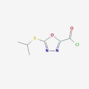 molecular formula C6H7ClN2O2S B8543086 5-Isopropylthio-1,3,4-oxadiazole-2-carbonyl chloride CAS No. 62373-38-0