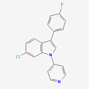 molecular formula C19H12ClFN2 B8543107 6-Chloro-3-(4-fluorophenyl)-1-(4-pyridyl)-1H-indole 
