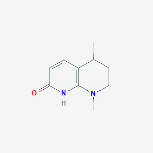 molecular formula C10H14N2O B8543119 7-Hydroxy-1,4-dimethyl-1,2,3,4-tetrahydro-1,8-naphthyridine 