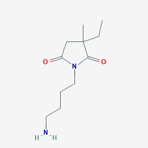 molecular formula C11H20N2O2 B8543170 1-(4-Aminobutyl)-3-ethyl-3-methylpyrrolidine-2,5-dione 