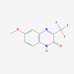 molecular formula C10H7F3N2O2 B8543179 2(1H)-Quinoxalinone, 6-methoxy-3-(trifluoromethyl)- 