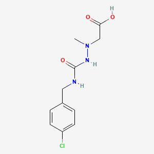 molecular formula C11H14ClN3O3 B8543196 2-(2-(4-Chlorobenzylcarbamoyl)-1-methylhydrazinyl)acetic acid 