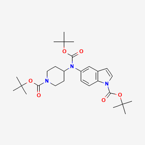 1h-Indole-1-carboxylic acid,5-[[(1,1-dimethylethoxy)carbonyl][1-[(1,1-dimethylethoxy)carbonyl]-4-piperidinyl]amino]-,1,1-dimethylethyl ester