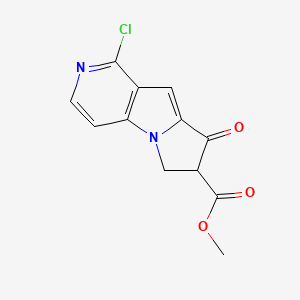 molecular formula C12H9ClN2O3 B8543445 methyl 4-chloro-6-oxo-7,8-dihydropyrido[3,4-b]pyrrolizine-7-carboxylate 