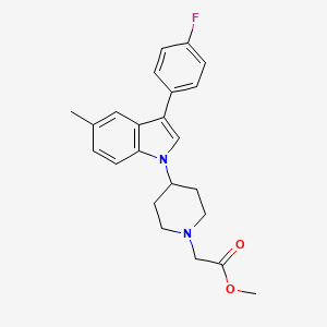 molecular formula C23H25FN2O2 B8543763 1-Piperidineacetic acid,4-[3-(4-fluorophenyl)-5-methyl-1h-indol-1-yl]-,methyl ester 
