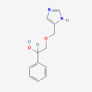 molecular formula C12H14N2O2 B8544125 alpha-((1H-Imidazol-4-ylmethoxy)methyl)benzenemethanol CAS No. 131962-39-5
