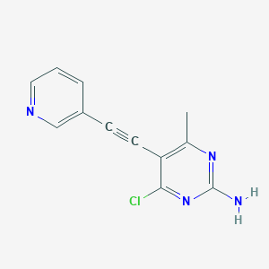 molecular formula C12H9ClN4 B8544164 4-Chloro-6-methyl-5-pyridin-3-ylethynyl-pyrimidin-2-ylamine 